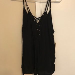 lace up black tank TAGS ON